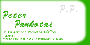 peter pankotai business card